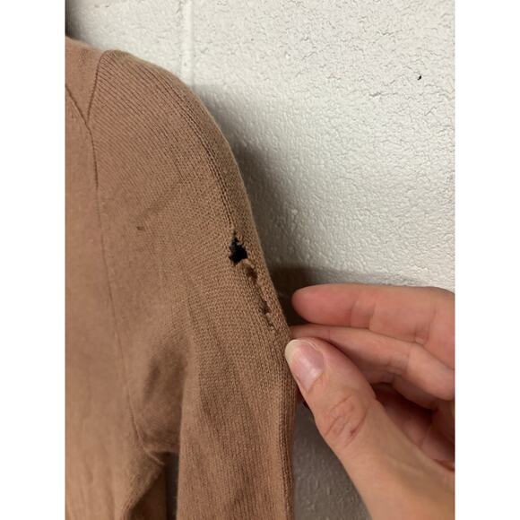 Naadam xs 0-2 Caramel Asymmetrical Wool Cashmere Hybrid Turtleneck Midi Dress - Picture 6 of 8